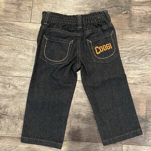 NEW COOGI Toddler 18 Mo Black Dark Wash Denim Jeans Embroidered Retro Streetwear